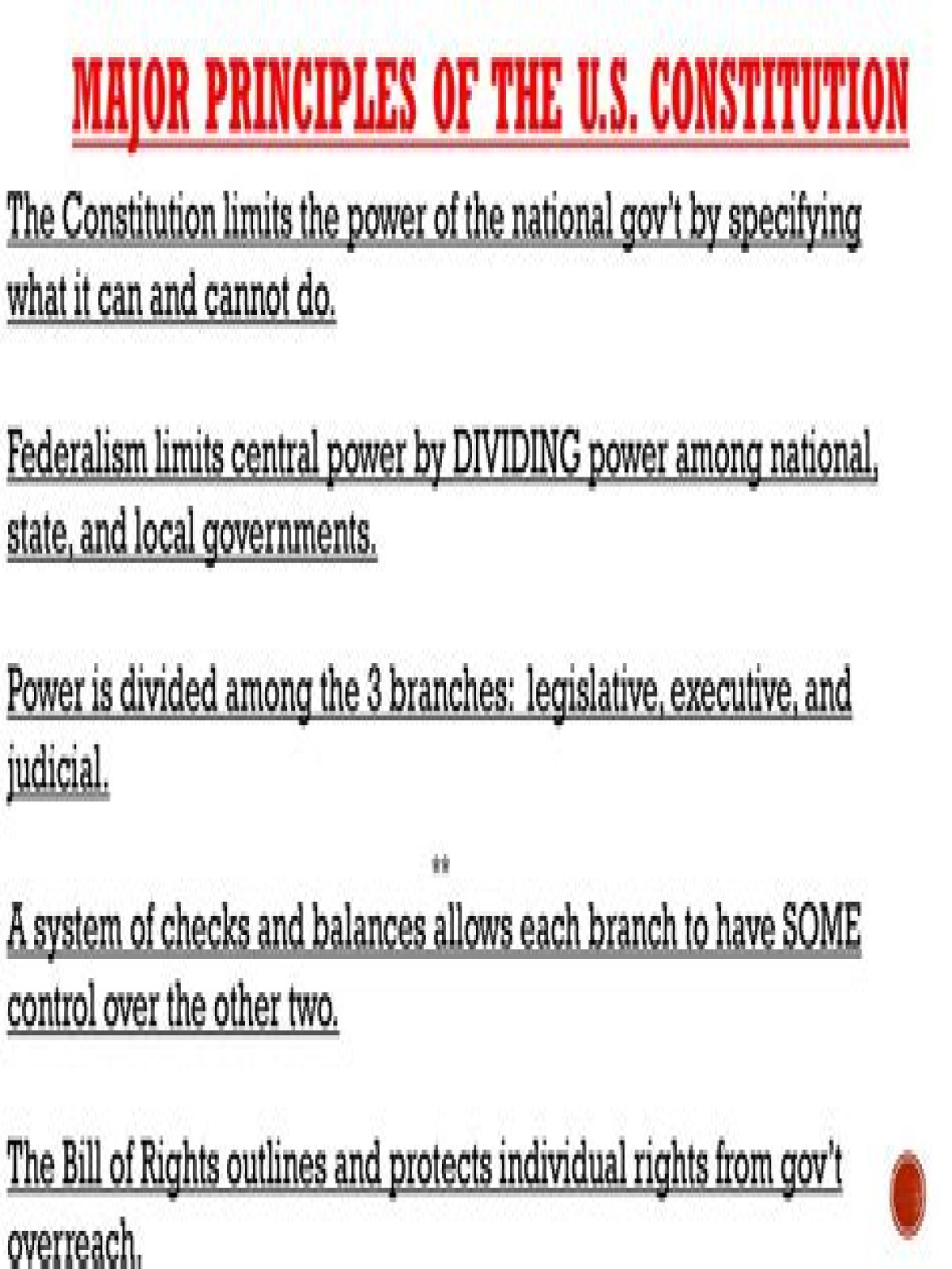 How does the Constitution limit the powers of the state and national governments