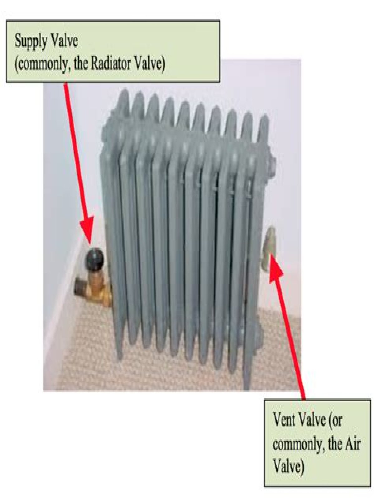What does the valve on a steam radiator do?